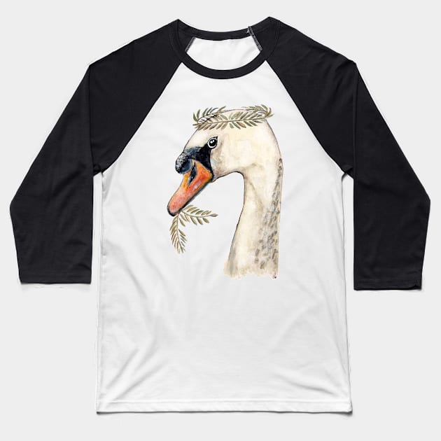 Swan Baseball T-Shirt by msmart
